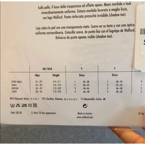 Wolford Individual 10 Tights in Black Size small new in package - Picture 5 of 5